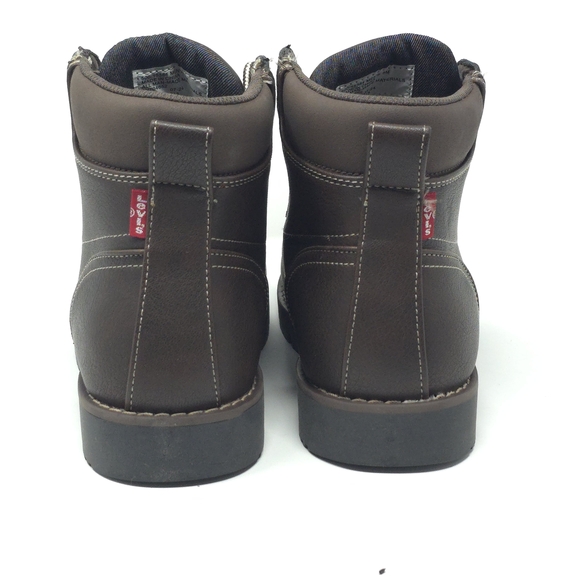 Levi’s Dean Brown Synthetic Leather Moc Toe Boots Size 8M - Picture 5 of 9
